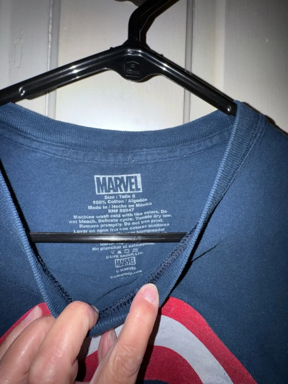 Marvel Captain America Shield Short Sleeve Tee in Black, Red, White